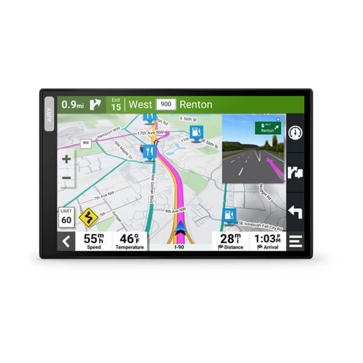 GPS navigator with a large touchscreen display